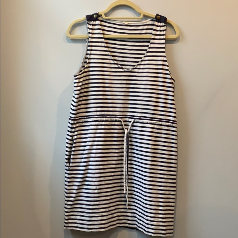 JCrew Navy and White striped casual dress